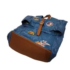Disney World Backpack Blue & Brown Leather Disney Parks Toy Story Woody Loungefly Mini Backpack New  main image 2